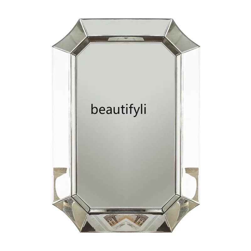

pg45European square bathroom mirror on the wall, bathroom sink basin, wall hanging makeup mirror