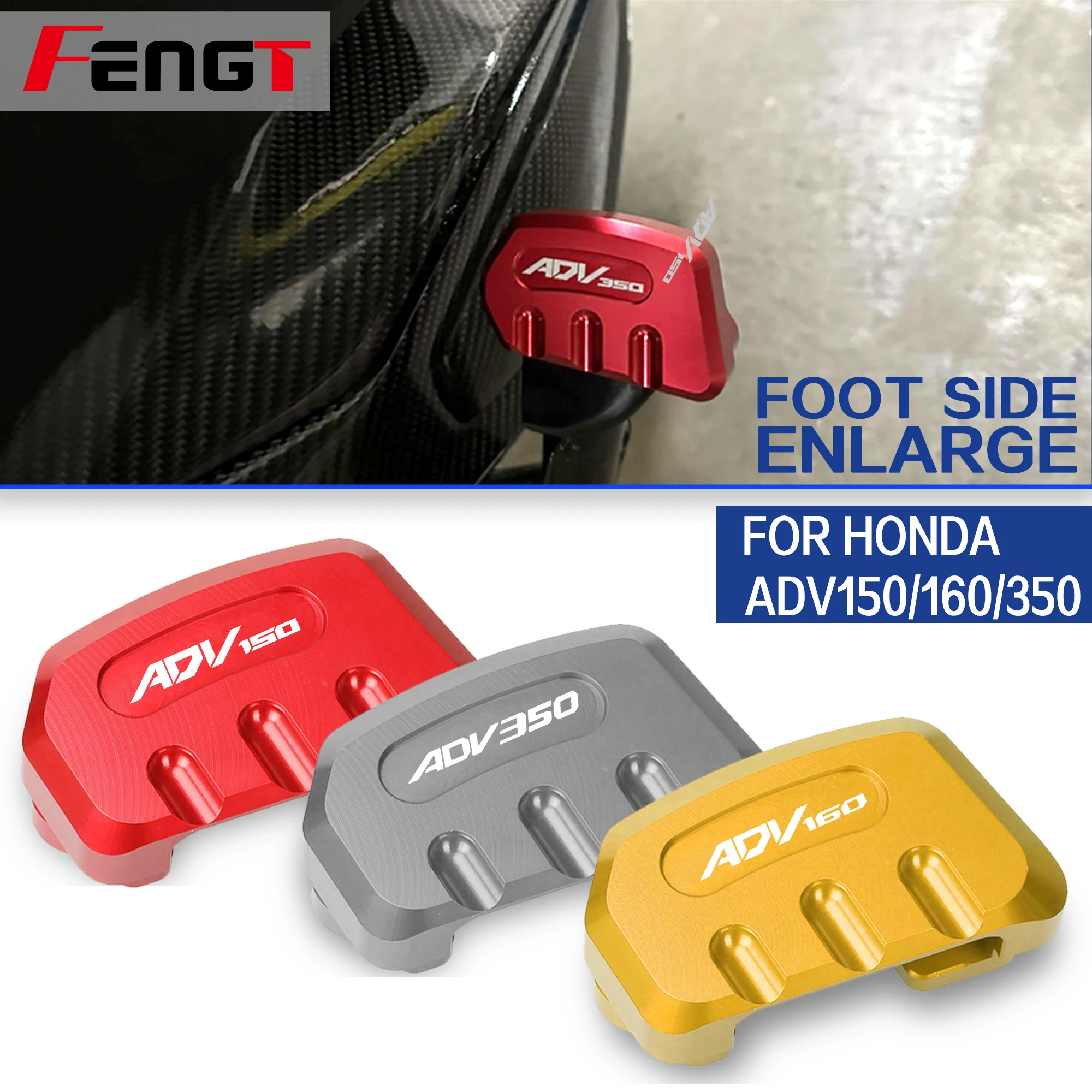 

FOR HONDA ADV150 ADV160 ADV350 Motorcycle Foot Side Stand Enlarger Plate Footrest Kickstand Extension Pad ADV 150 160 350