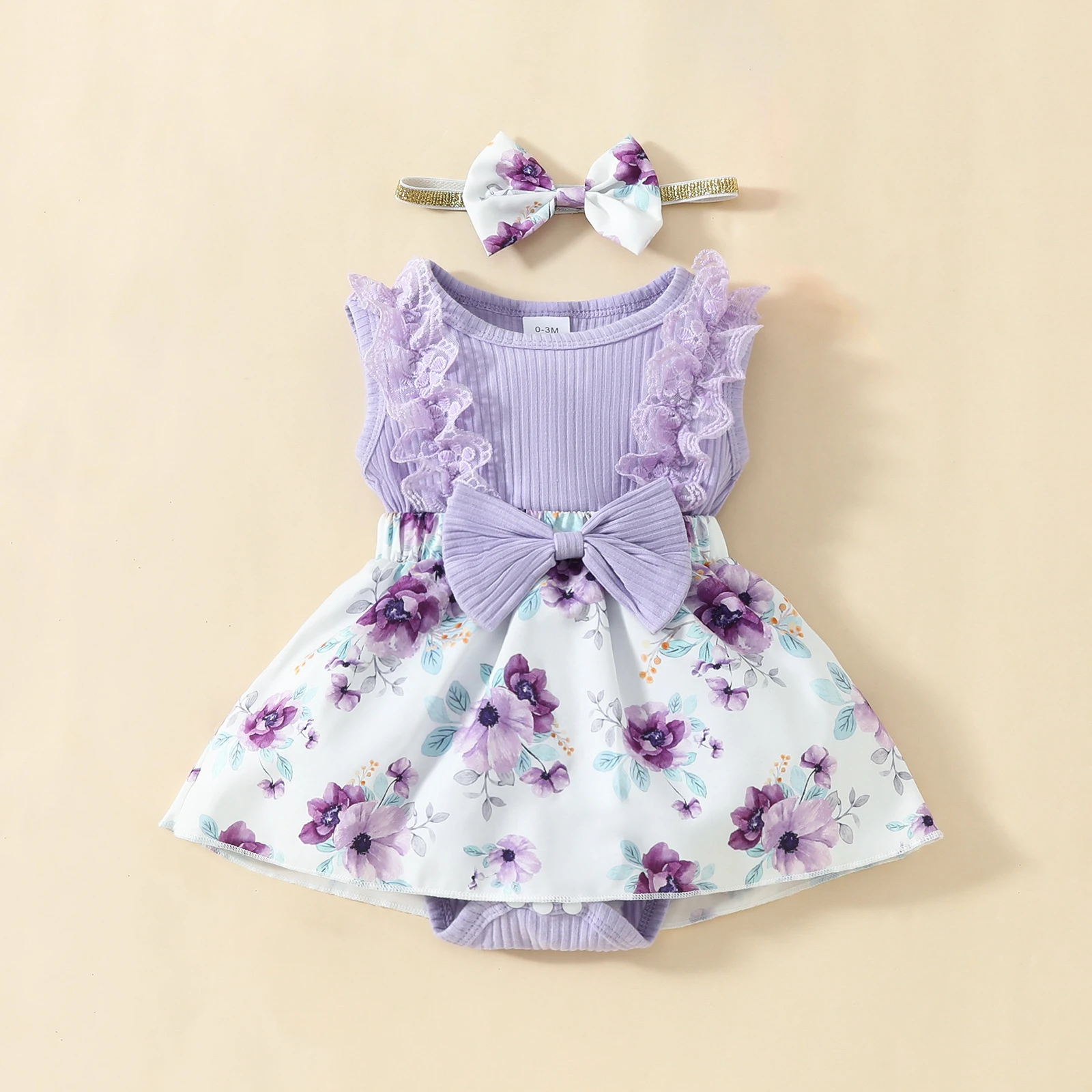 Pakaian bayi perempuan 3 6 9 12 18 bulan baru lahir Ruffle Butt Romper Daisy overall Jumpsuit pakaian musim panas