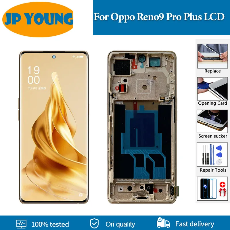 6.7 ''AMOLED Originale Per Oppo Reno9 Pro Plus Display LCD Touch Screen Digitizer Assembly Per Reno9 Pro + PGW110 LCD Sostituire