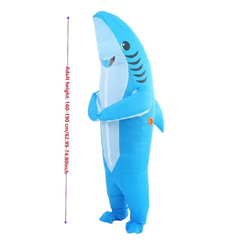 Adult Blue Shark Inflatable Costume Men’s & Women’s Halloween Costume  Adult Carnival Performance Costume Funny Party Prop