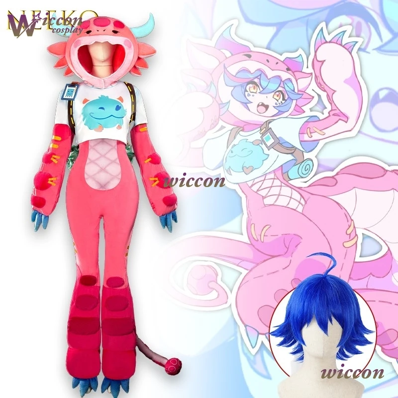 KospLAY Game LoL Neeko الغريب الحرباء تأثيري حلي النساء الزي زهرة نمط تأثيري الذيل البدلة هالوين Neeko موحدة #1