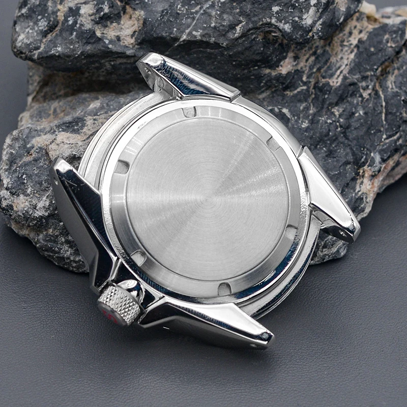 Samurai 43mm Silver Watch Case NH35 NH36 Movement Seiko Mod Sapphire Glass Aluminum Bezel Insert 28.5mm Dial Watch Mod Parts