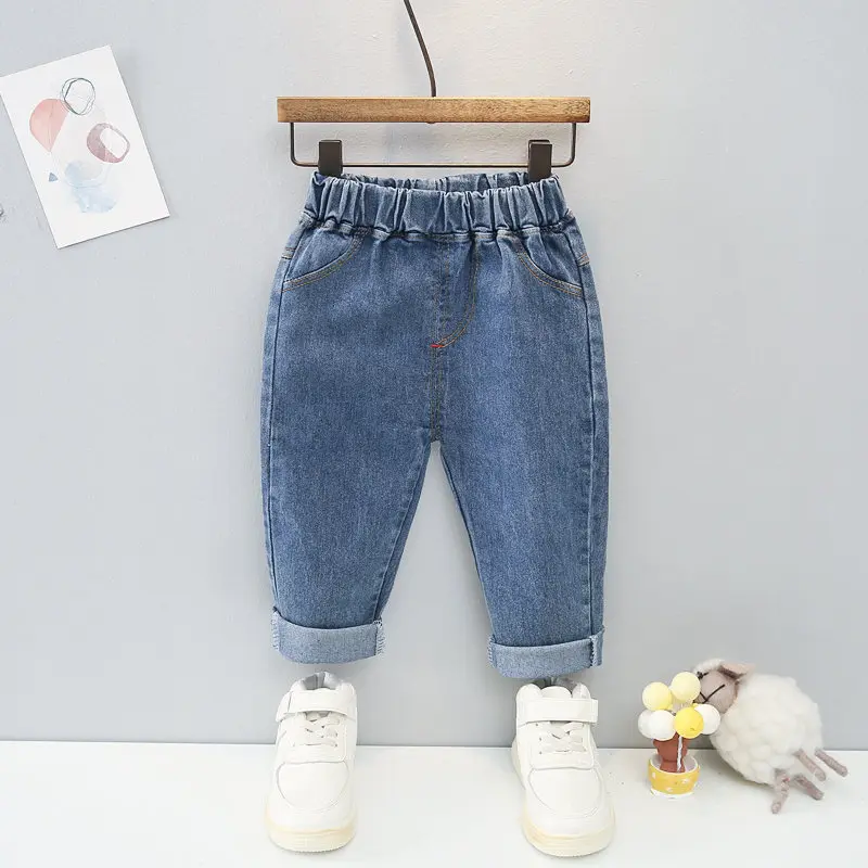 New Spring Fashion Autumn Children Boys Girls Kids Patchwork Coat Smile T-shirt Pants Jeans 3Pcs/Sets Kids Clothing Tracksuits