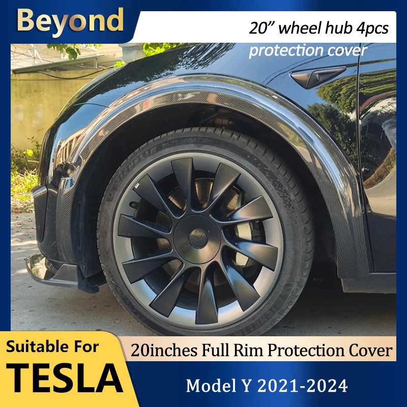 4pcs Rim Covers For Tesla Model Y 20inch Hight Performance Wheel Hub Protection Ring Full Rim Cover 2024 Modely Auto Accessories