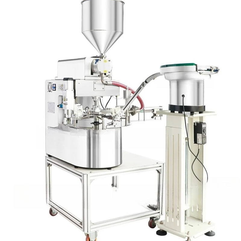

Automatic filling and capping machine, yogurt rotor pump canning sealing and locking machine