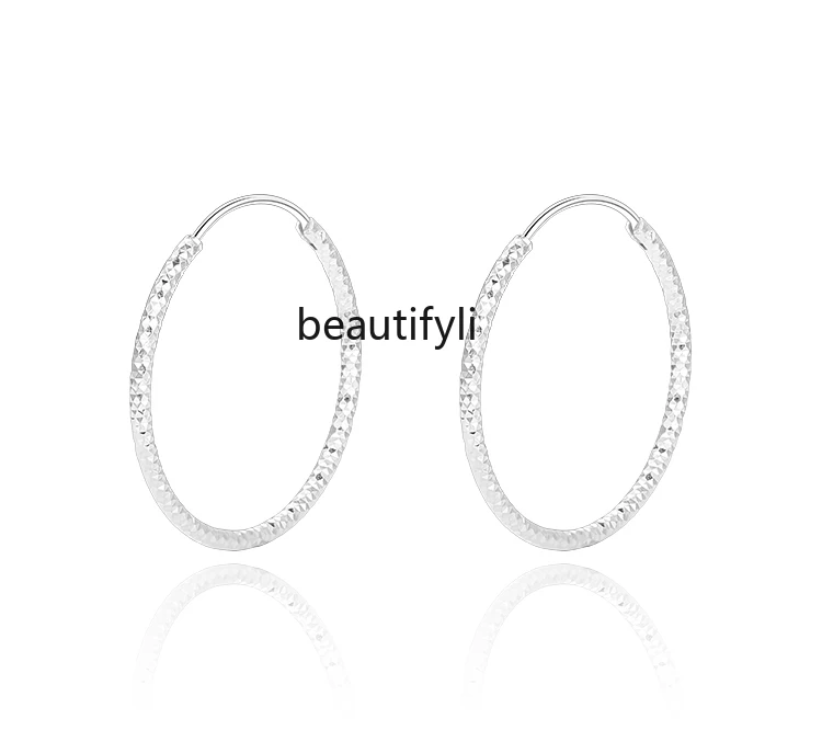 

999 Sterling Silver Simple High-Grade Simple Bracelet Earrings Light Luxury Minority Earring Ring/Stud Earring Graceful Earrings