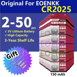 2PCS-50PCS 3V CR2025 CR 2025 Lithium Button Battery DL2025 BR2025 5003LC LM2025 Coin Cell Watch Batteries for Toys Clock Compute