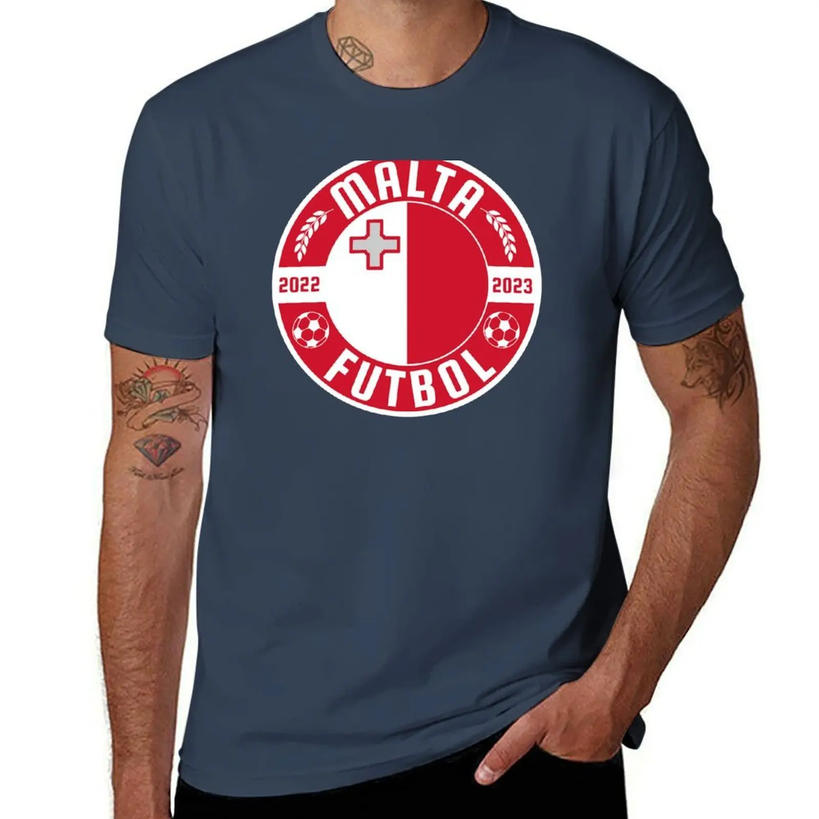 Camiseta de fútbol de Malta, camiseta informal de anime para hombre