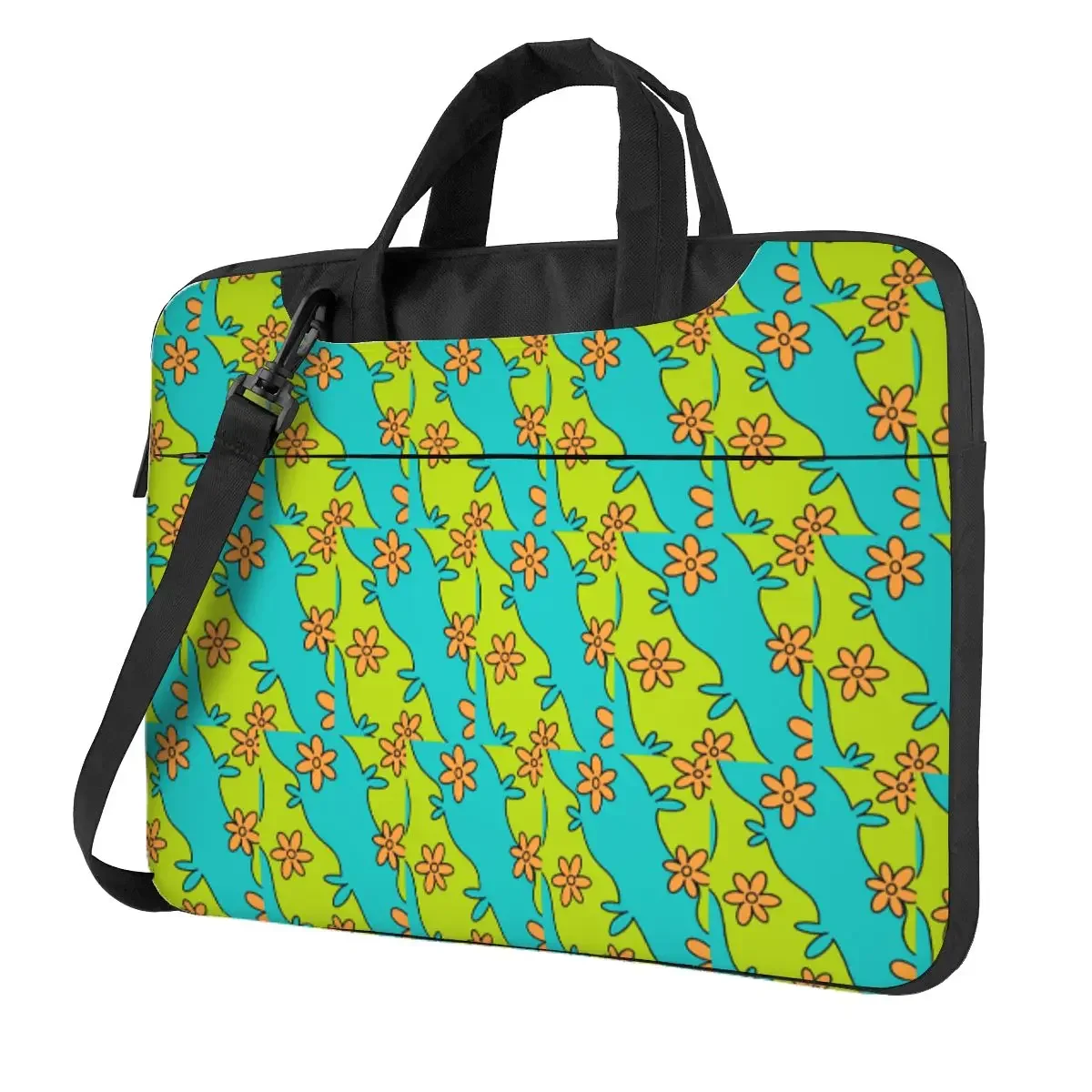 Mysterious Flowers Crossbody Laptop Bag Case Computer Bag Resistant Protective Notebook Pouch for Macbook Pro Lenovo