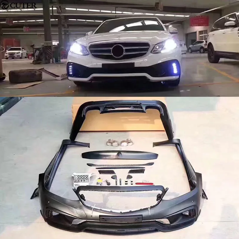 

W212 Wd Style Car Body Kit Pp Unpainted Front Bumper Rear Bumper Side Skirts for W212 E300 14-16