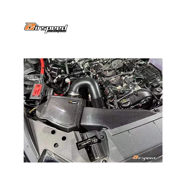 

Airspeed Brand 3K Twill Carbon Weave in Glossy Finish Dry Carbon Fiber Kits Cold Air Intake System For AUDI A6,A7 C8 2.0T