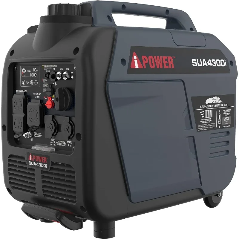 A-iPower Portable Inverter Generator Gas, 4300W RV Ready, EPA & CARB Compliant CO Sensor