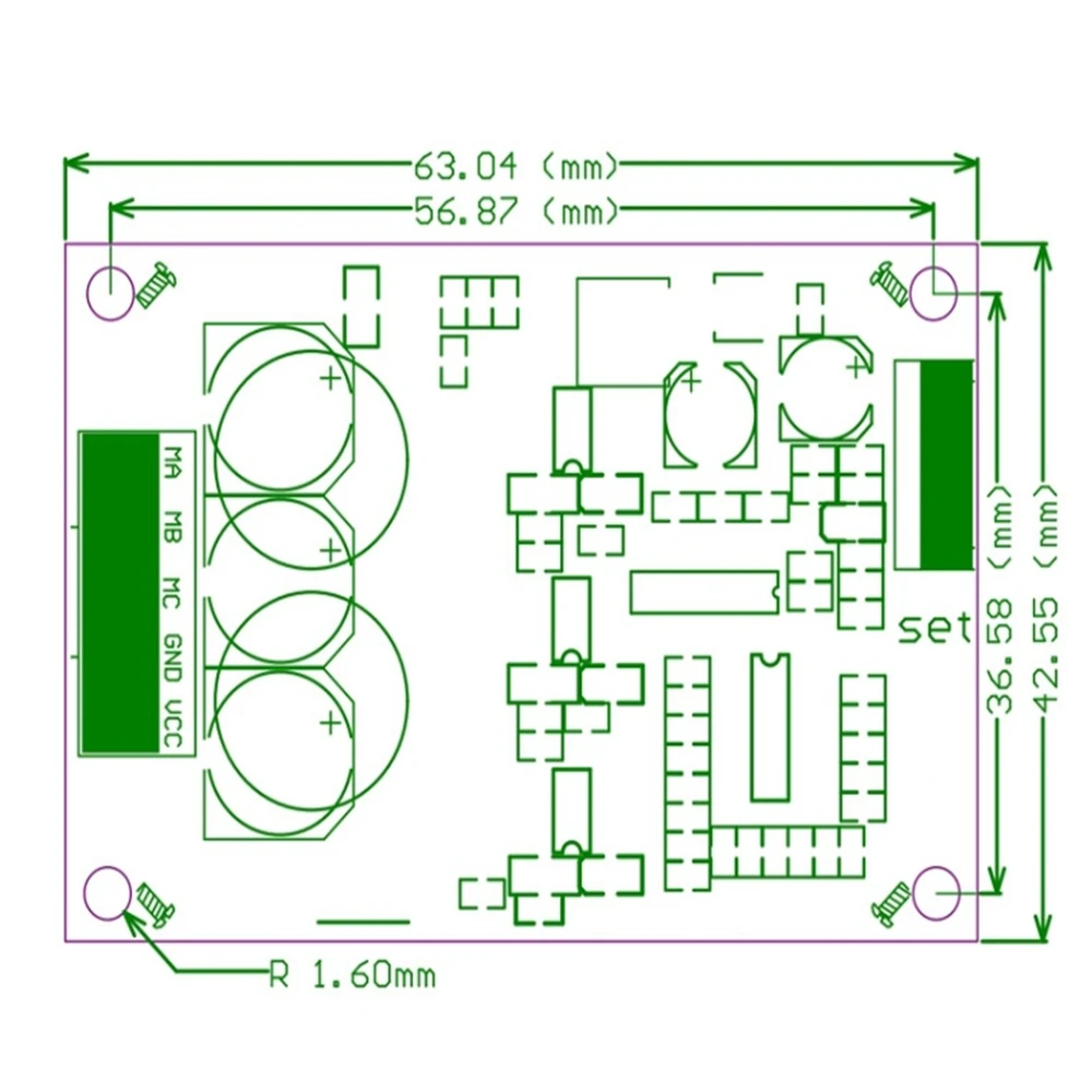 高出力コントローラー付きモーター駆動ボード,12-36V DC,500W,15a