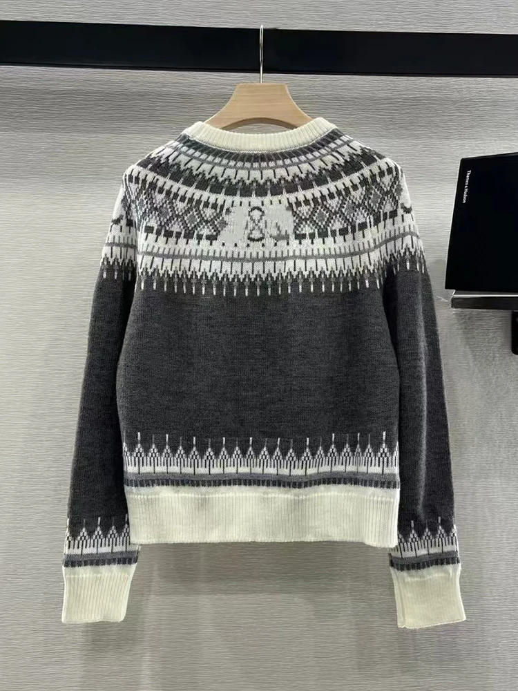 Heavy Craft Hook Floral vintage geometric wool jumper 2024 Winter Ladies new fashion all-in-one Christmas holiday knit sweater