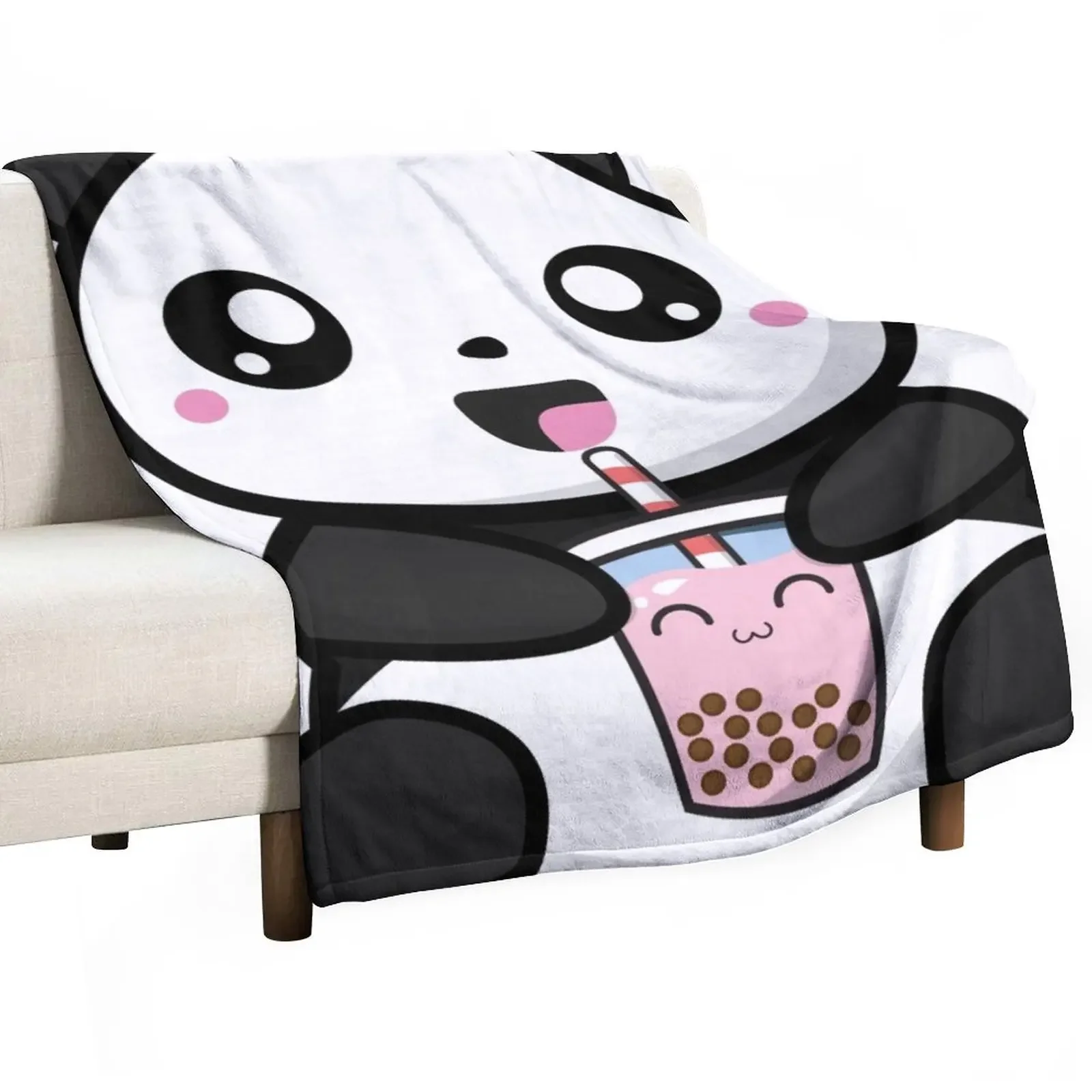 

Panda Boba Kawaii Bubble Tea Throw Blanket Kid'S Softest blankets and throws Blankets