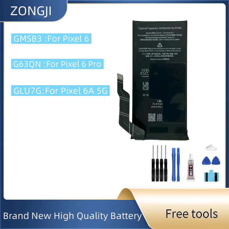 

New Battery GMSB3 G63QN GLU7G Replacement Battery For Pixel 6 6 pro 6A s Batteria + Free Tools