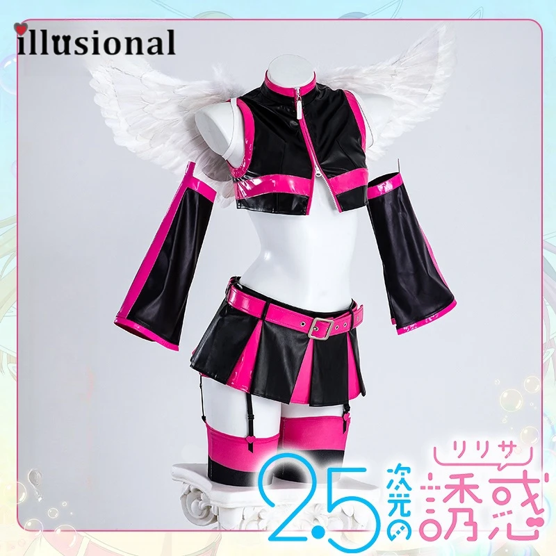 

illusional Anime 2.5 dimensional Seduction Millyela Cosplay Costume Millyela Sexy lingeries Top Skirt Halloween Costumes