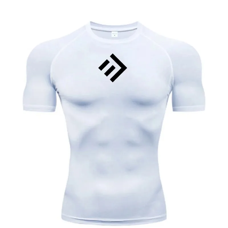 Tracksuit Homme Men Running Compression T-shirt Short Sleeve Sport Tees Gym Fitness Sportshirts Male Jogging Athletic Shirt Tops