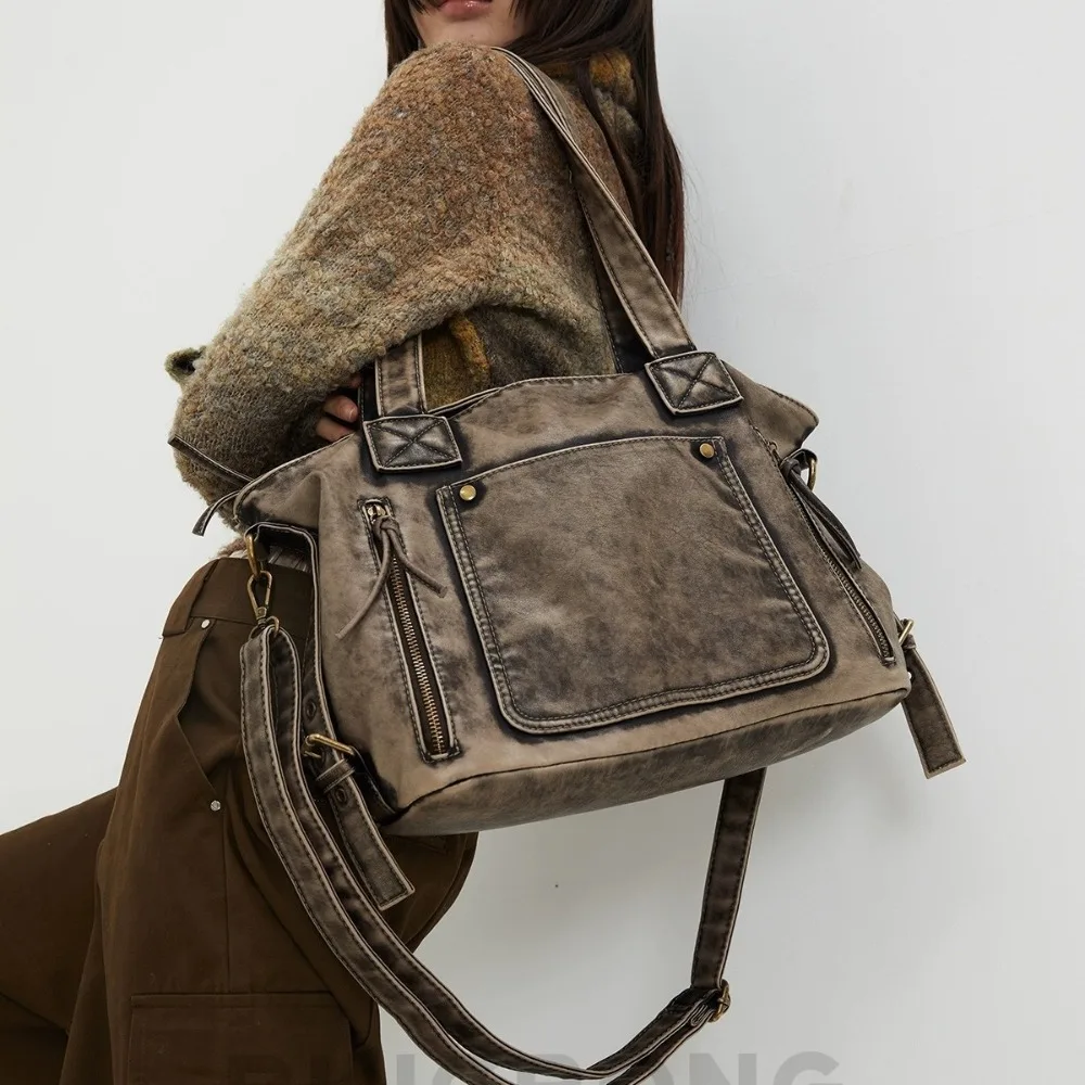 

Высококачественная мягкая кожаная сумка через плечо, женская дизайнерская сумка, сумка подмышки, ретро пригородная большая вместительная сумка