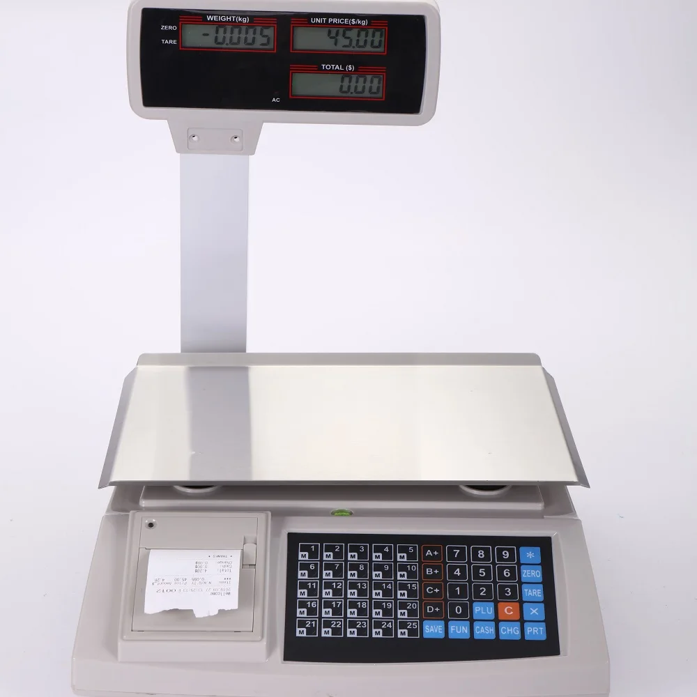 Electronics Digital LED/LCD Double Display  Receipt Print Scale ACS-P4