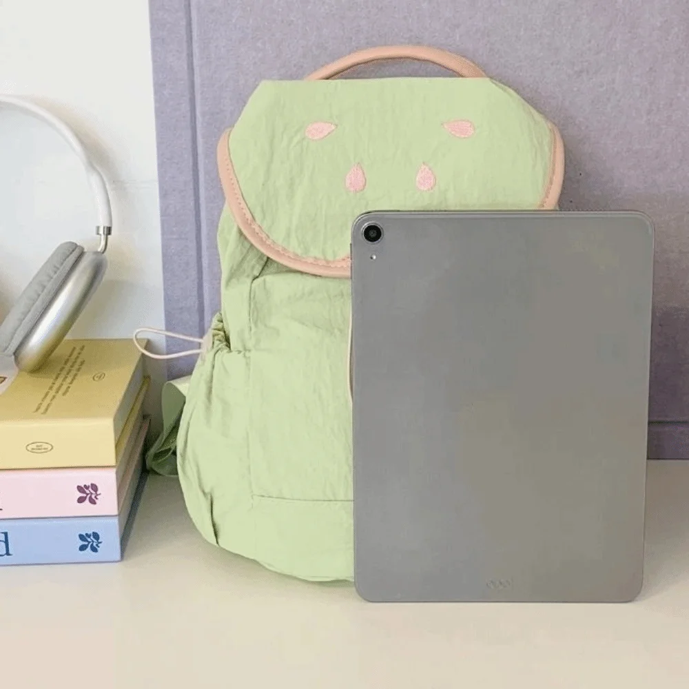 Ransel Serut Stroberi Warna Dopamin Ransel Nilon Buah Gaya Korea Travel Tahan Air Kapasitas Besar