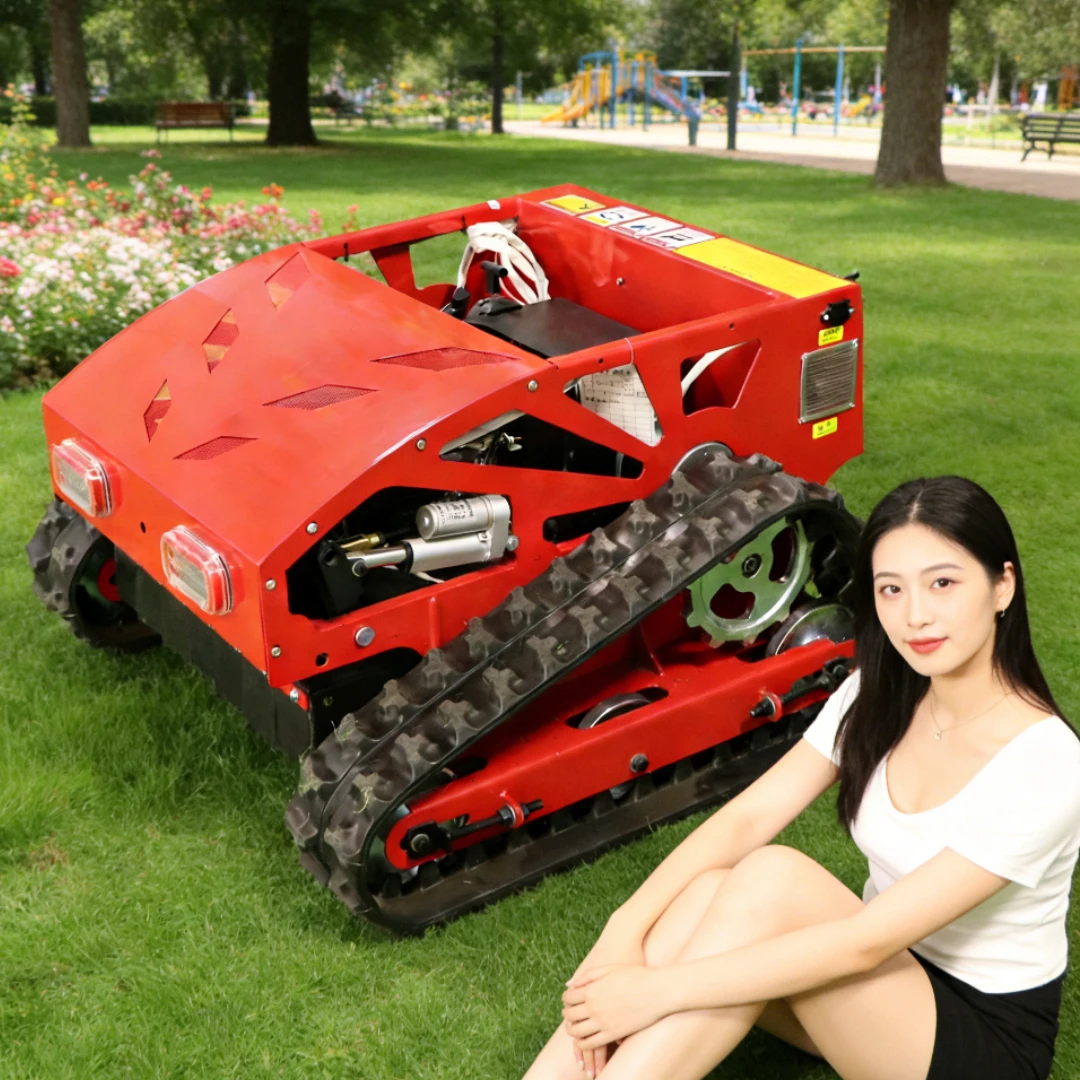 

Customized factory wholesale price lawn mower remote control multifunctional lawn mower sloping track lawn mower