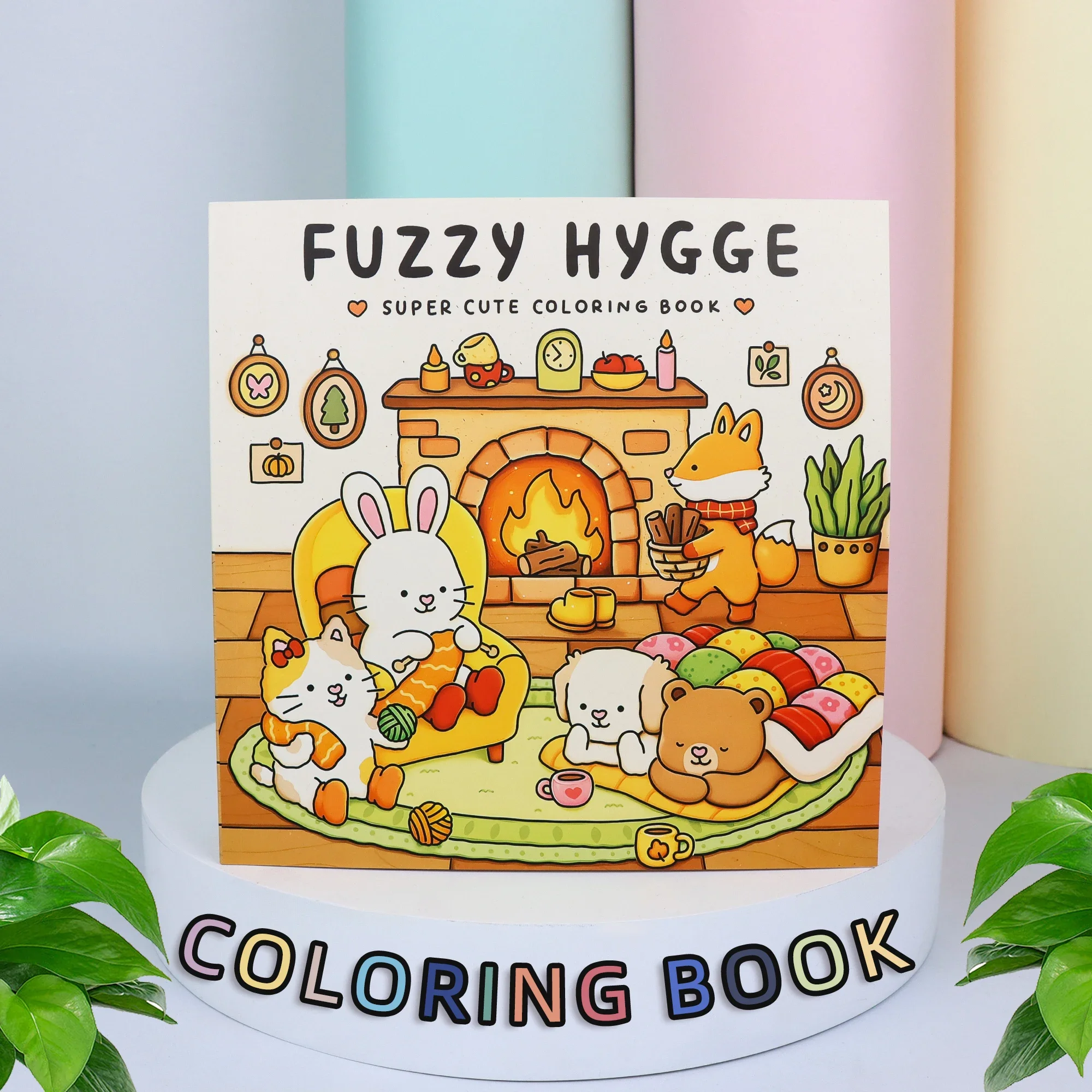 1PC Comfort Diary Coloring Book 42 Pages Illustration Drawing Book with Cute Animal Characters Warm Scene Relaxation High Qualit
