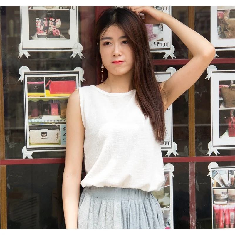 Gilet Svel da donna allentato in rayon di bambù artistico in cotone e lino Primavera Estate Nuovo Sle Home Wear Colore linea lunga