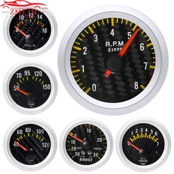 자동차 수정 포인터 타코미터 RPM 부스트 수온 오일 온도 계량기 압력 전압 게이지 계량기, 12V 맞춤형, 52mm