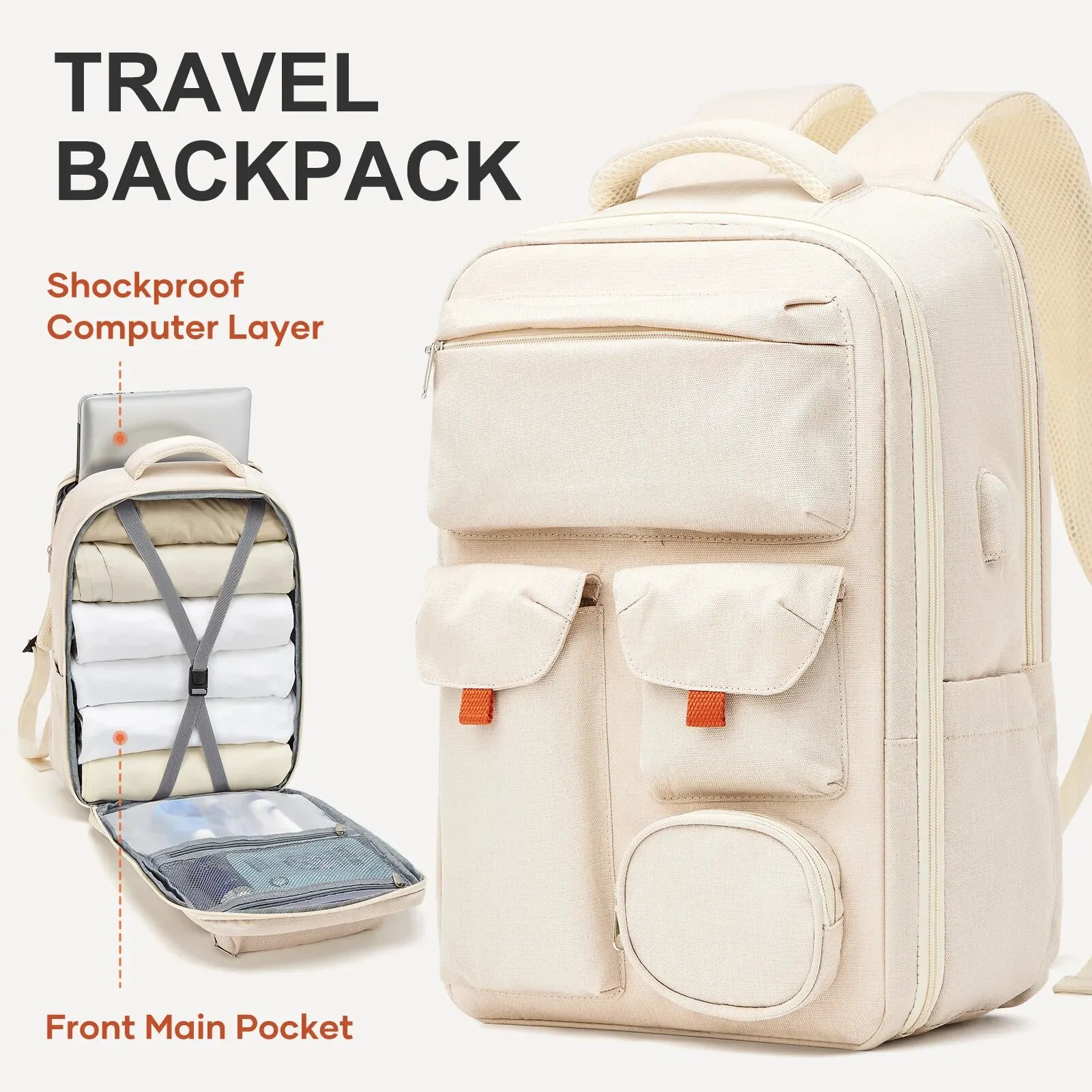 

Likros Women School Backpack, Casual Student Shoulder Girls School Bag, Large Multifunction Business Work Laptop Travel Backpac