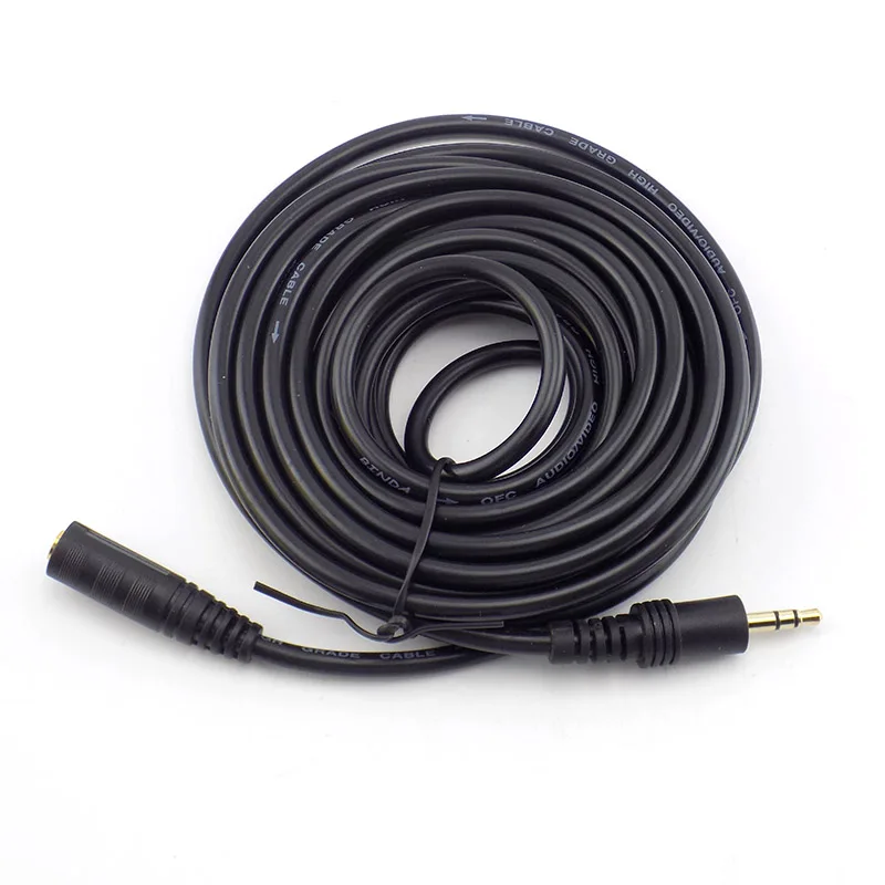 1.5/3/5/10M 3.5mm Stereo Male to Female Audio Extension Cable Cord for Headphone TV Computer Laptop MP3/MP4 Earphone