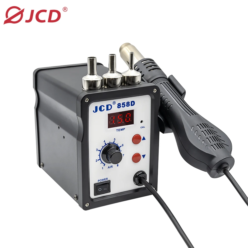 

JCD 2-in-1 700W Soldering Station Hot Air Gun 110V 220V BGA Rework SMD SMT Welding Repair ng Repair Tool LED Digital Solder 858D