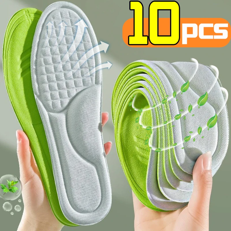 1-5pairs Soft Memory Foam Insoles Men Women Sports Running Inserts Nano Sweat-Absorbing Deodorant Cushion Shoe Sole Pads