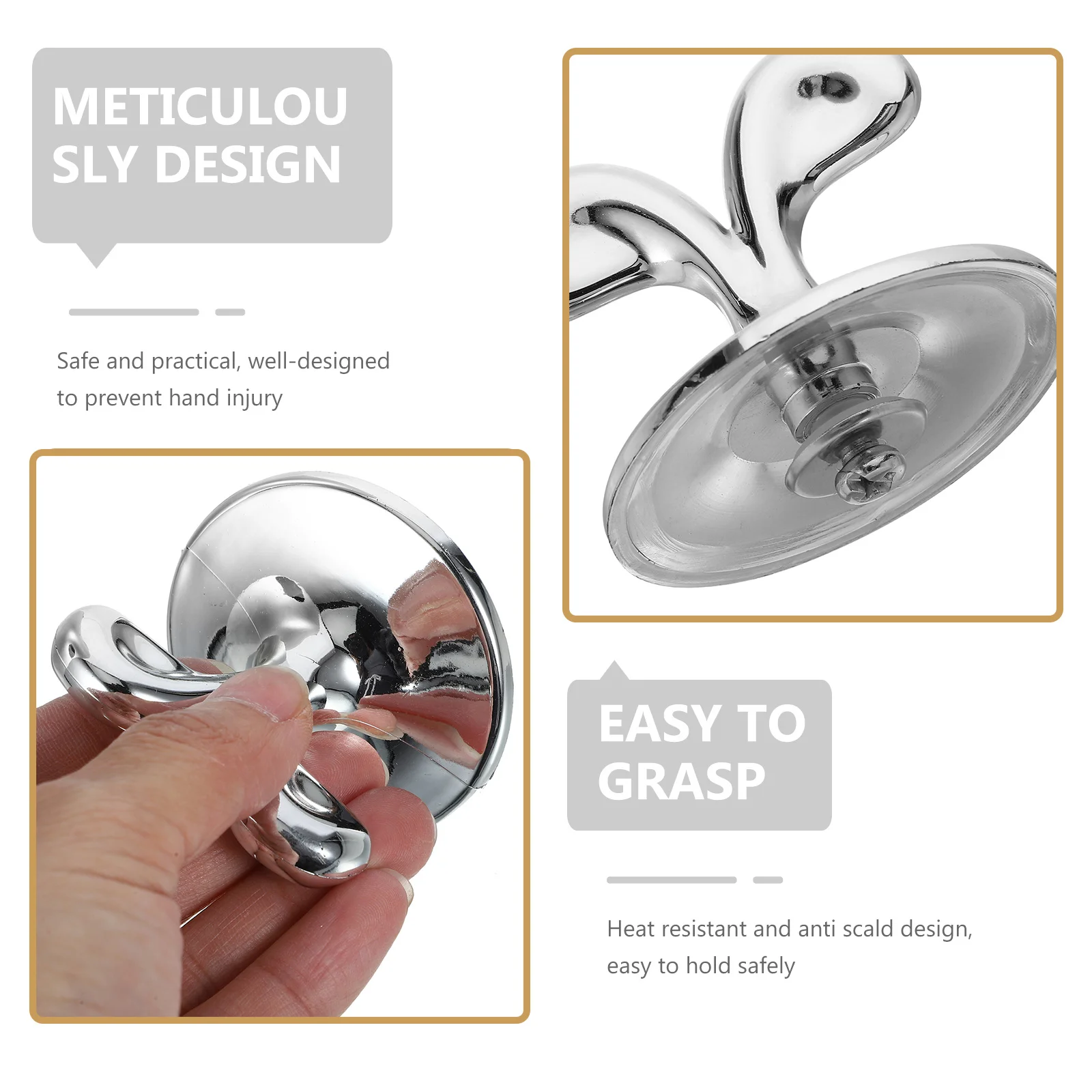 

Pot Lid Knob Replacement Wear-Resistant Anti-Scald Handle Compact Universal Pan Lid Handle Practical Kitchen Accessory