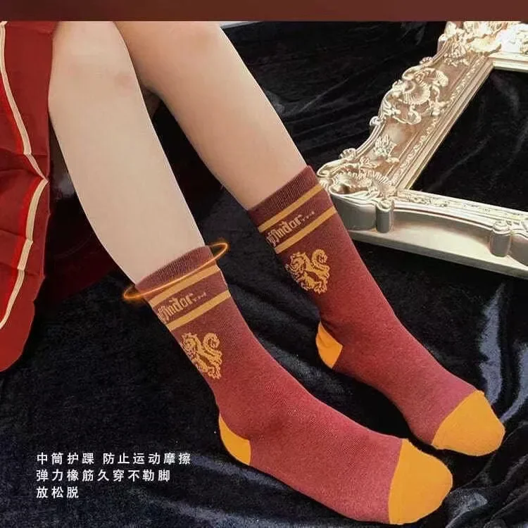 Calcetines de algodón de Harry Potter para niños, medias de Hogwarts, Gryffindor, Slytherin, Hufflepuff, Ravenclaw, accesorios de ropa, regalo de vacaciones