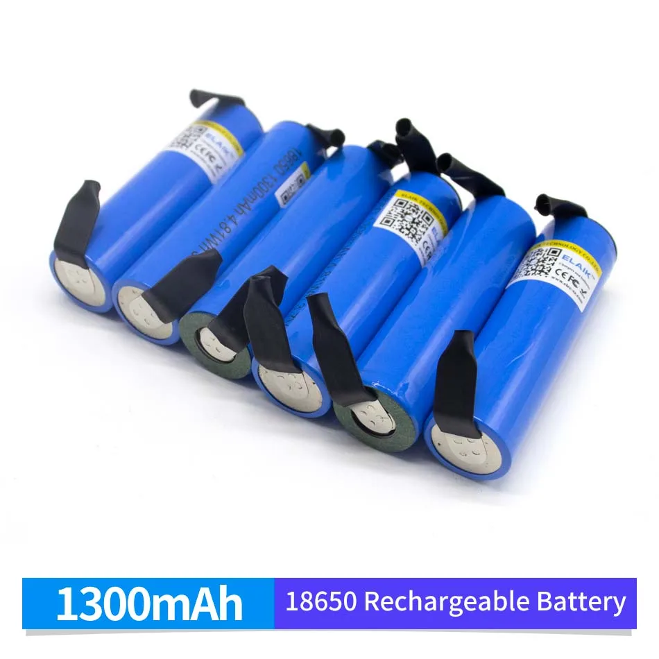 18650 1300mah Lithium-3.7 V Battery for Mobile Power Strong Light Flashlight Batteries+DIY Nickel