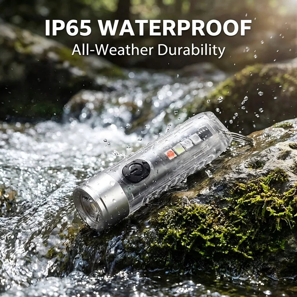 Mini Portable Keychain Light Super Bright LED USB Rechargeable Flashlight High Power Waterproof Camping Long Range Torch Lamp