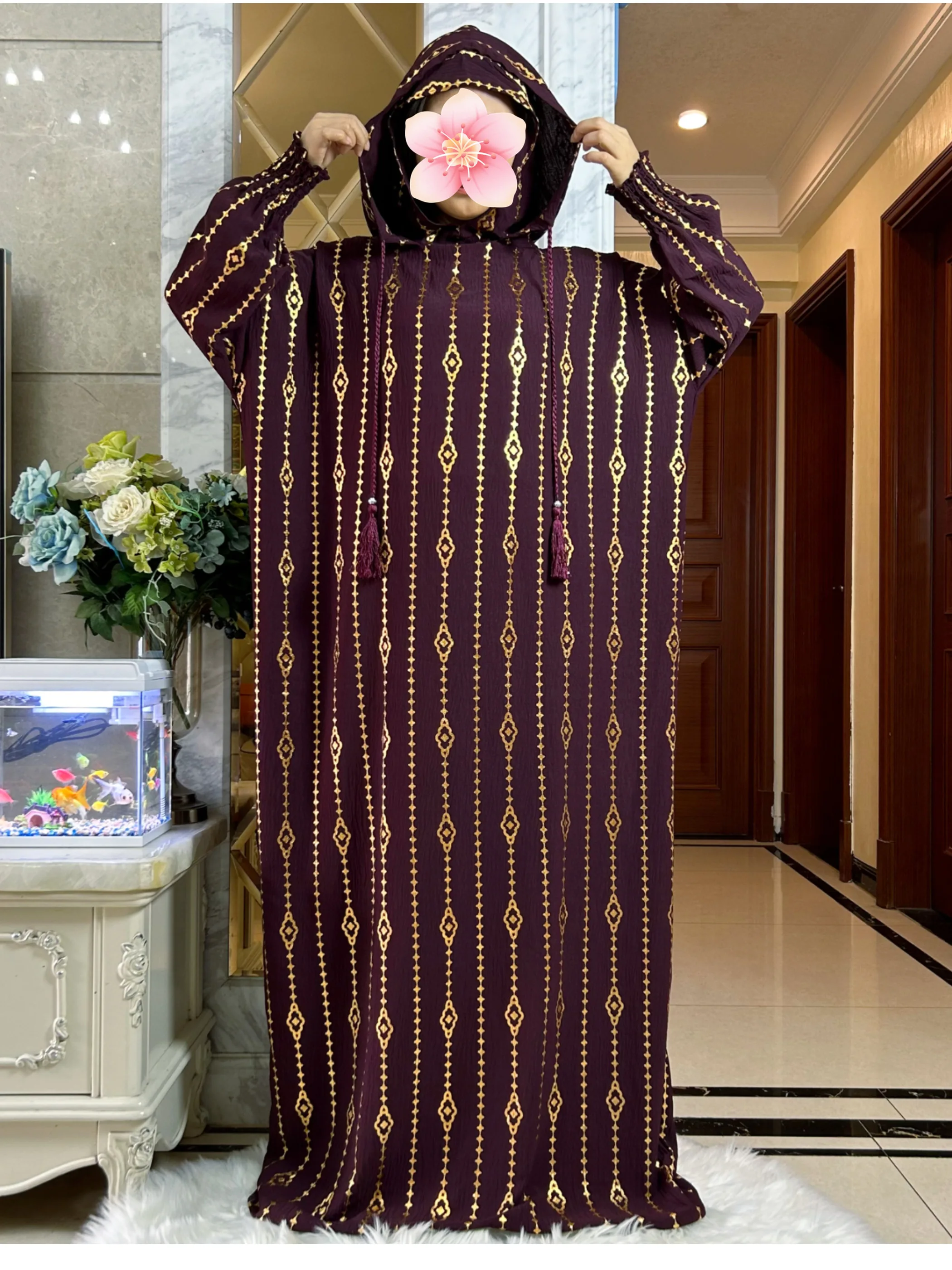 2025 Katoen Ramadan Moslim Twee Hoed Abaya Dubai Turkije Islam Gebed Kleding Goud Stof Jurk Islam Vrouwen Jurk kaftan