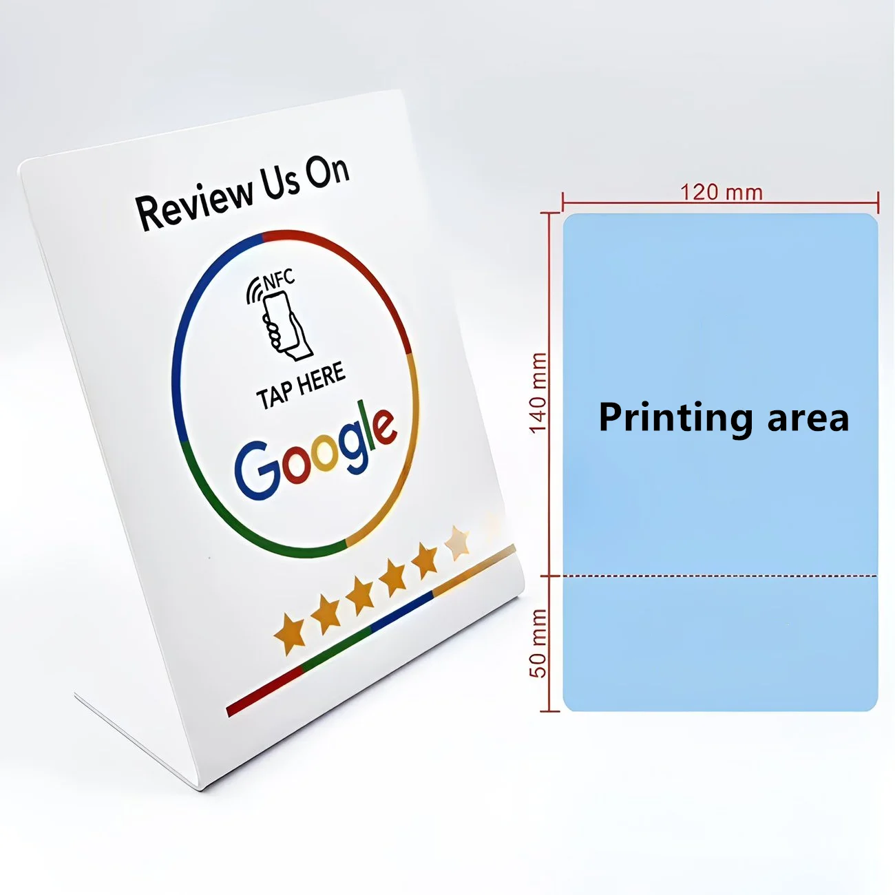 Programmable NFC Google Instagram Review Stand Table Sign For Restaurant Cafe Shop Rewritable NFC Sign