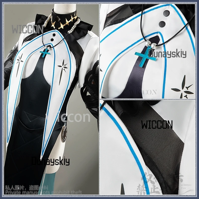 Princesa Cosplay juego diosa de la victoria NIKKE Anime Sexy vestido de monja sin espalda gótico Punk Lolita sombrero de Halloween accesorios personalizados