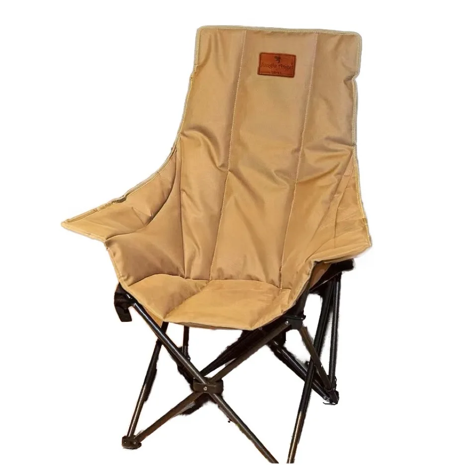 

High Back Solid Wood & Metal Moon Chair Portable Outdoor Camping Beach Fishing & Garden Modern Living Room Park