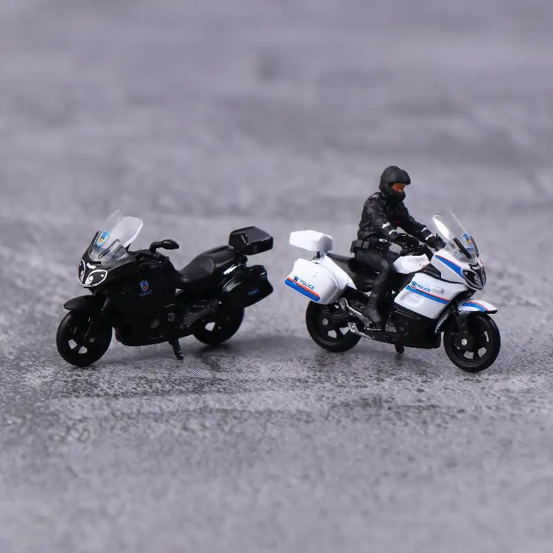 1/64 Miniature Alloy Motorcycle Model Diecast Model Public Security Special Police Furniture For Display Kid Birthday Gift Colle