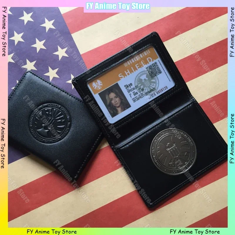 

Marvel S.H.I.E.L.D. Agents Metal Badge Leather ID Card Holder 8.6×5.4cm Card Size SHIELD Identity Plate TV Series Derivatives
