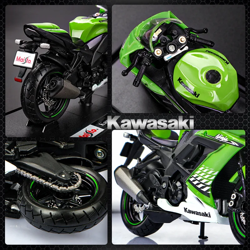 Maisto 1:18 Kawasaki Ninja ZX-10R Alloy Motorcycle Model Diecast Metal Toy Motorcycle Model Simulation Collection Children Gifts