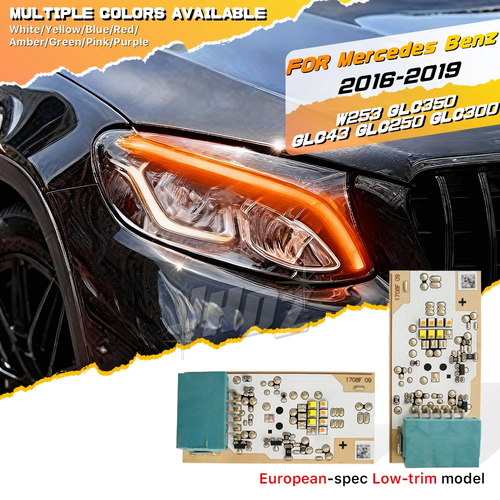 

Светодиодные платы DRL для Mercedes W253 GLC Class GLC250 GLC220 GLC200 GLC300 2016-2019, светодиодные фары дневного света A2539068100