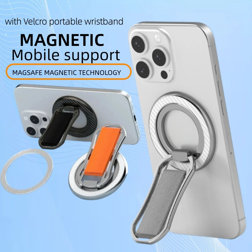 

2026 New Strong Magnetic Phone Holder for 360 Degree Rotation Double Magnet Finger Ring Stand for iPhone 14 15 16 Xiaomi
