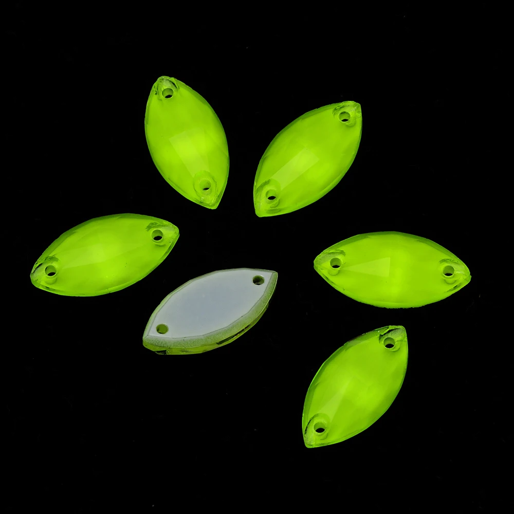 3223 Navette Neno Fluoreszierende Leuchtende Acryl-Nähsteine, abgeschrägte Kristallsteine für Jacken und Kleidung – Detail 8