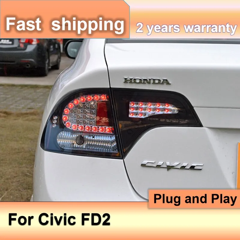 

Car Accessories for Honda Civic Taillight 2006-2011 Civic FD2 Tail Light 8th Gen Rear DRL Fog Brake Turn Signal Reversing