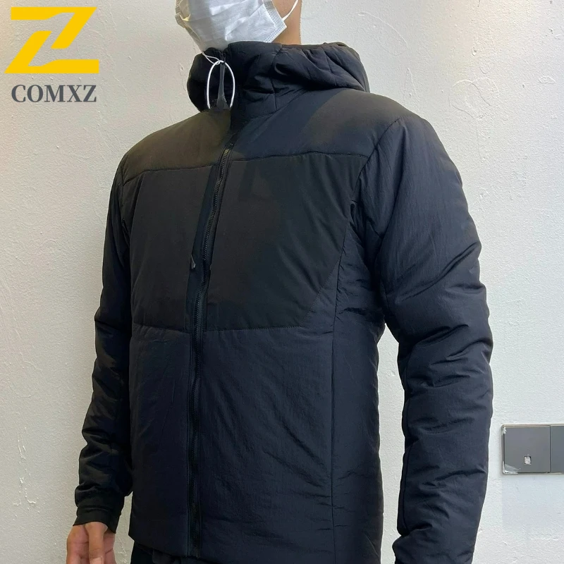 

Maxbarley Fashion Men Jacket Hooded Hiking Travel Windproof Warm Parka Casual Outdoor Cold Resistant Lightweight Winter Clothing